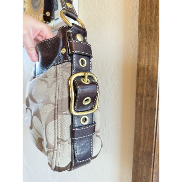 Vintage Coach Zoe Hobo Bag with Box/Dust Bag Brown Leather Chunky Brass Hardware - Picture 11 of 16